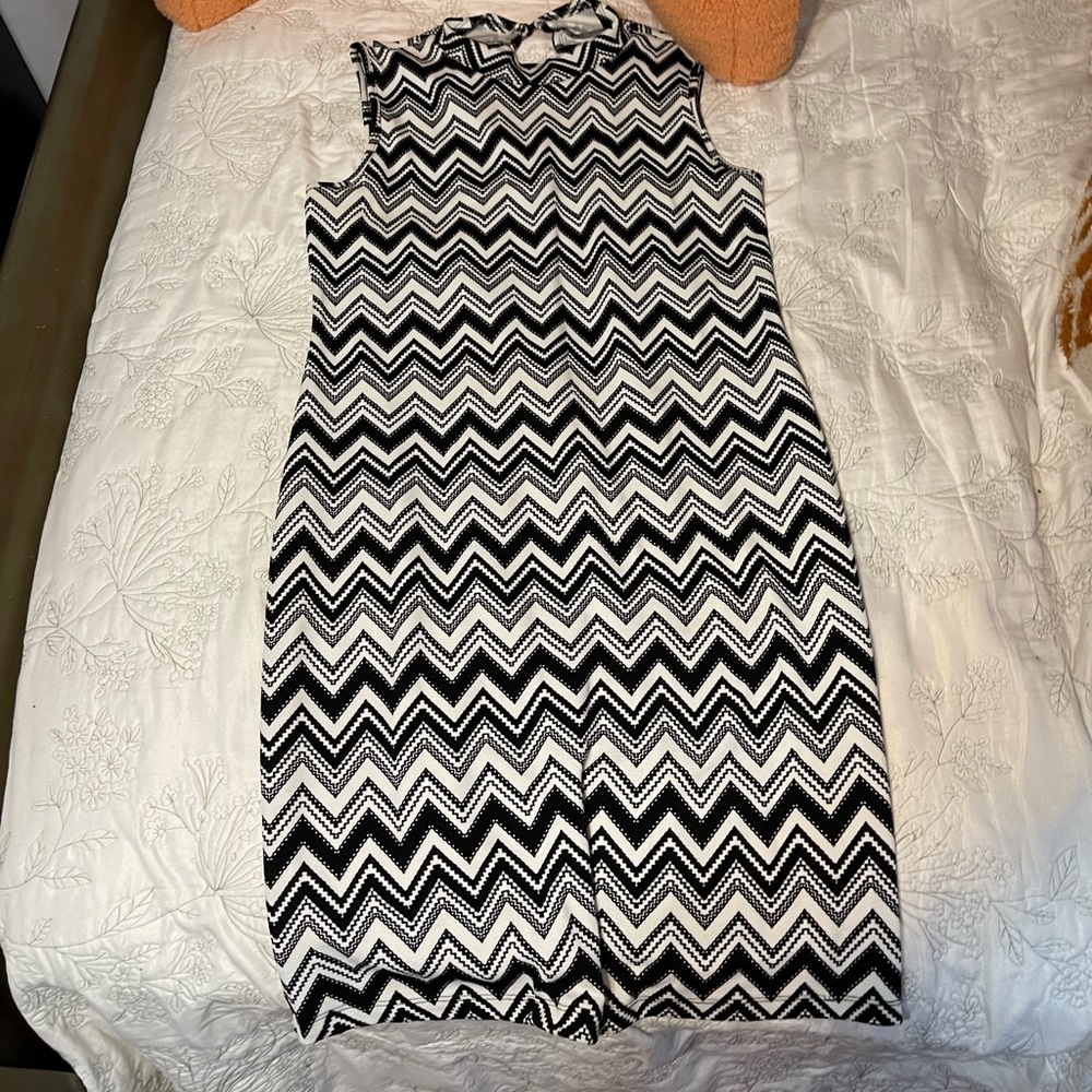 A black and white dress